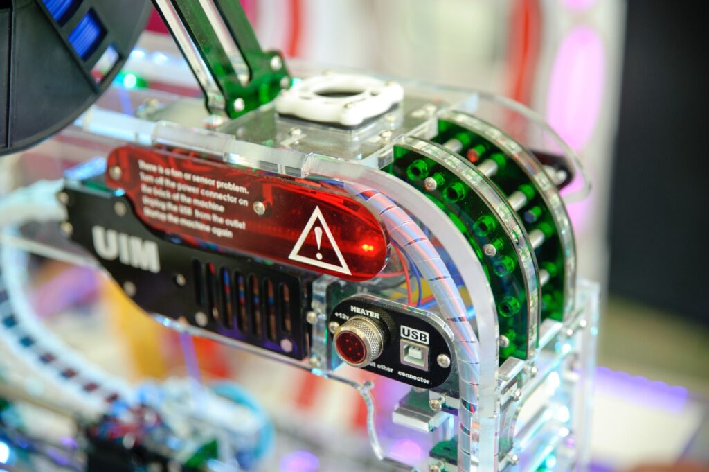 close up of machine part